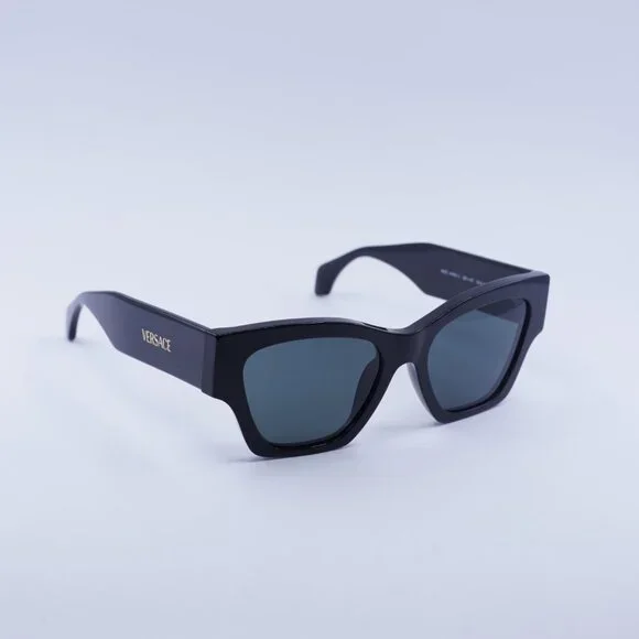 Versace VE4492U GB1/87 Sunglasses Black Square Frame, Dark Grey Lenses